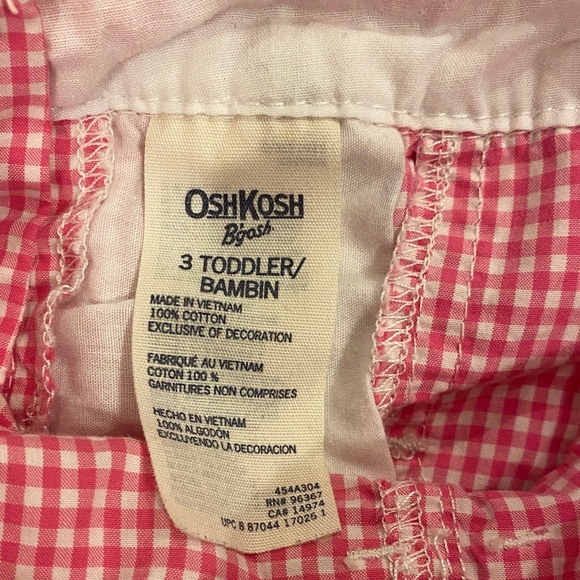 OshKosh B'gosh Pink Checkered Kids Skirt Overalls - Picture 6 of 6